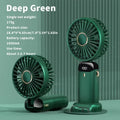 Handheld Mini Fan 1800mAh Foldable Portable Desk Outdoor Neck Hanging 5 Speed USB Rechargeable Fan Phone Stand Display Screen