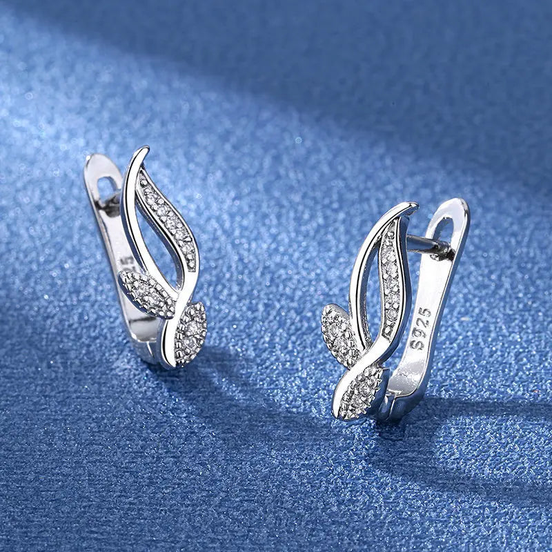 Retro Zircon Silver Earrings