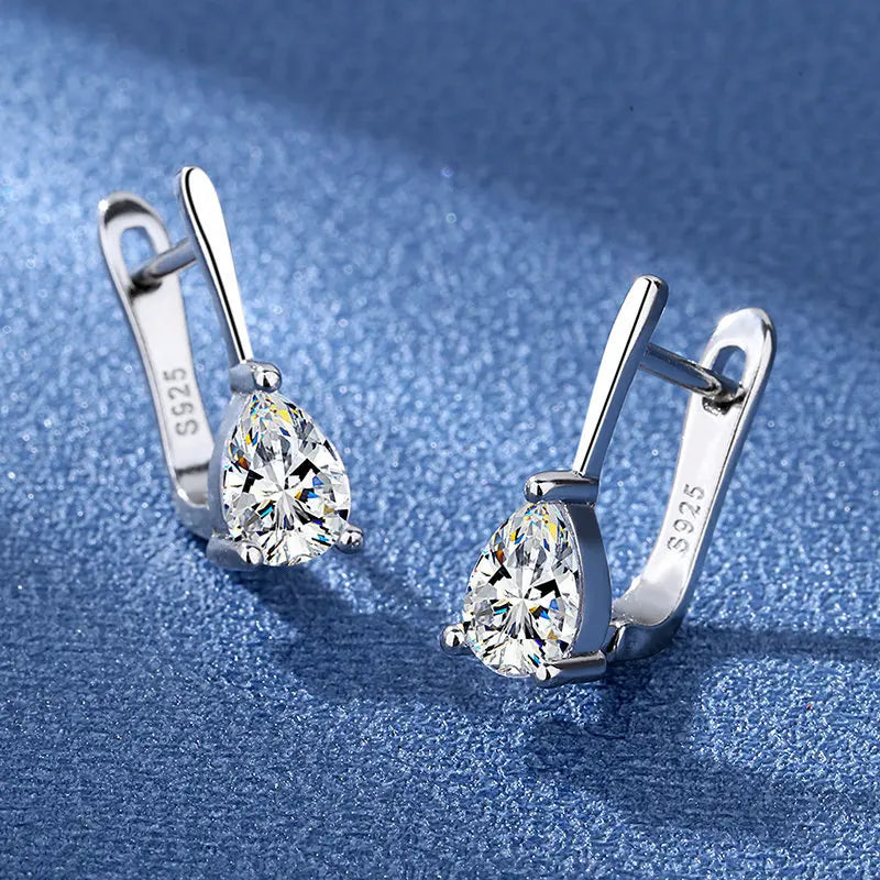 Retro Zircon Silver Earrings