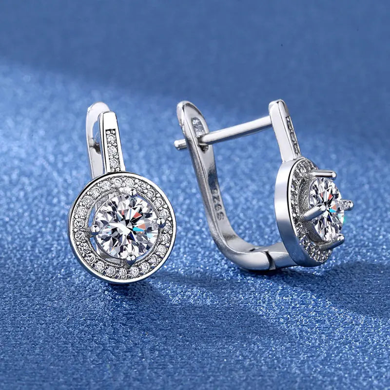 Retro Zircon Silver Earrings