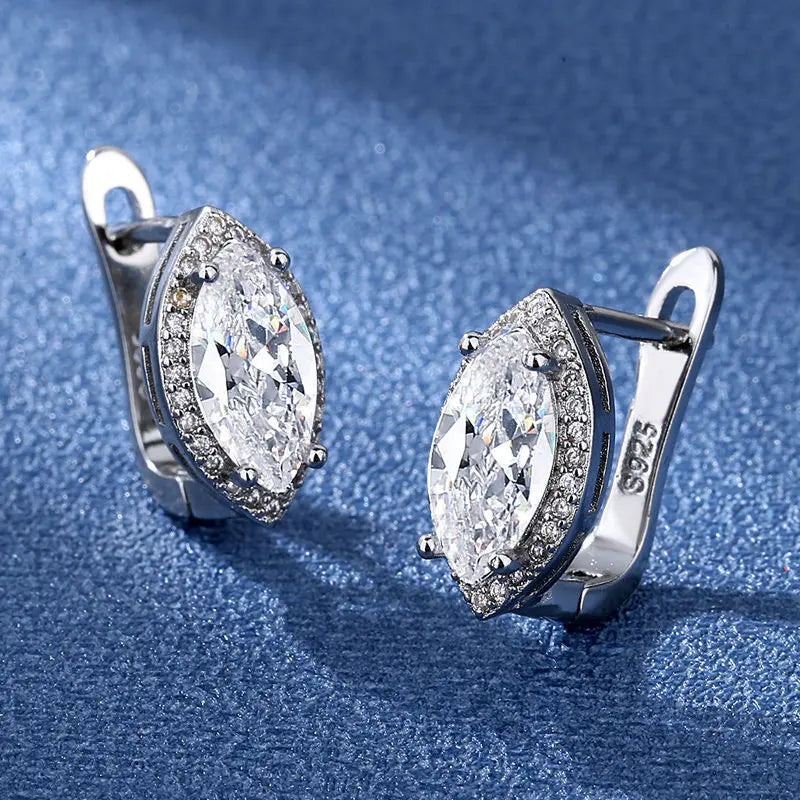 Retro Zircon Silver Earrings