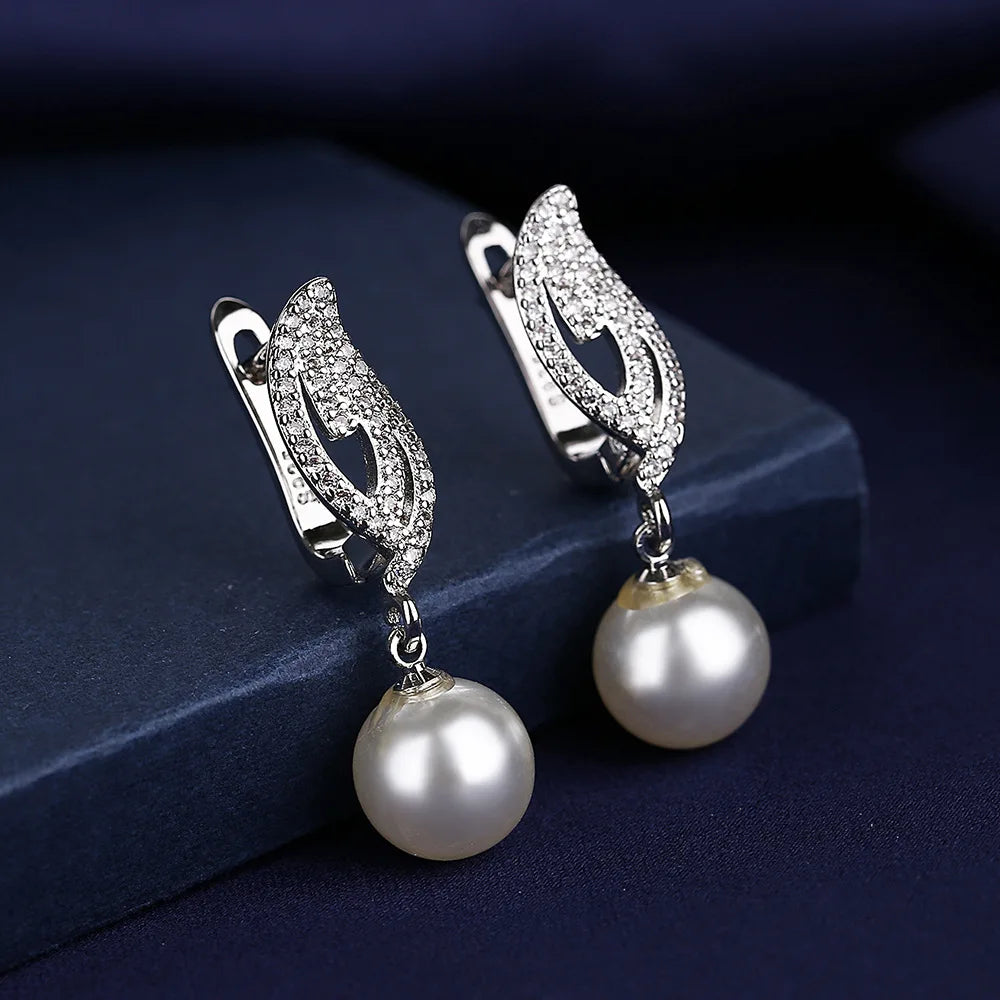 Retro Zircon Silver Earrings