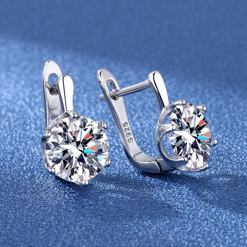 Retro Zircon Silver Earrings