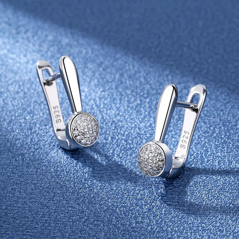 Retro Zircon Silver Earrings