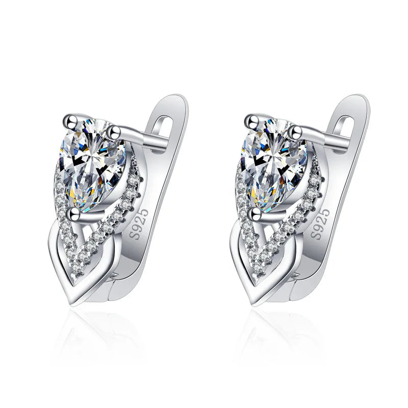 Retro Zircon Silver Earrings