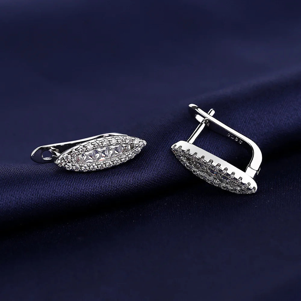 Retro Zircon Silver Earrings
