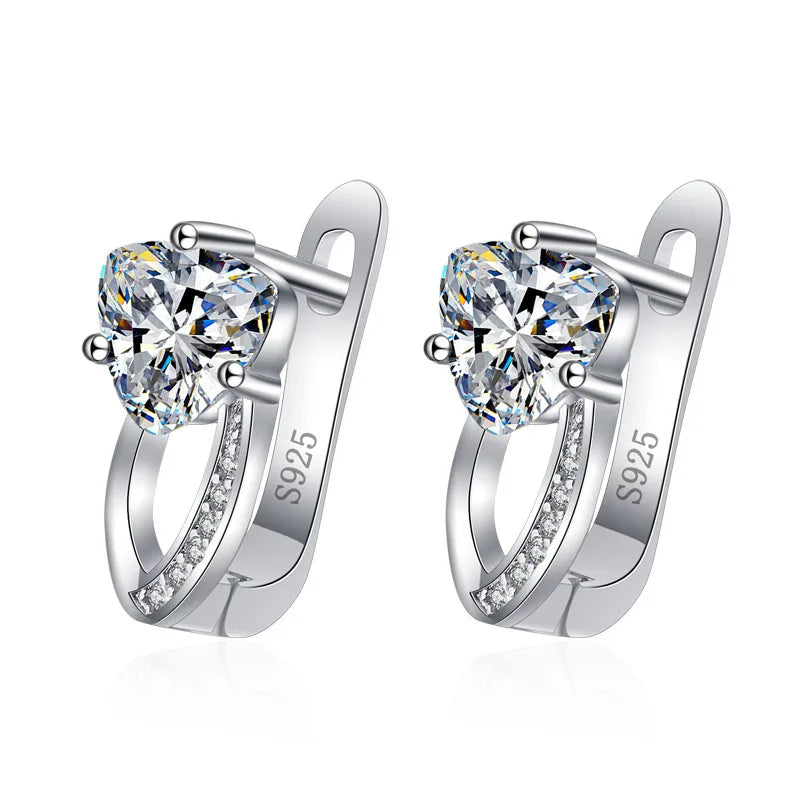 Retro Zircon Silver Earrings