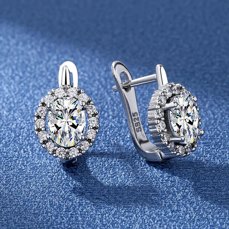 Retro Zircon Silver Earrings