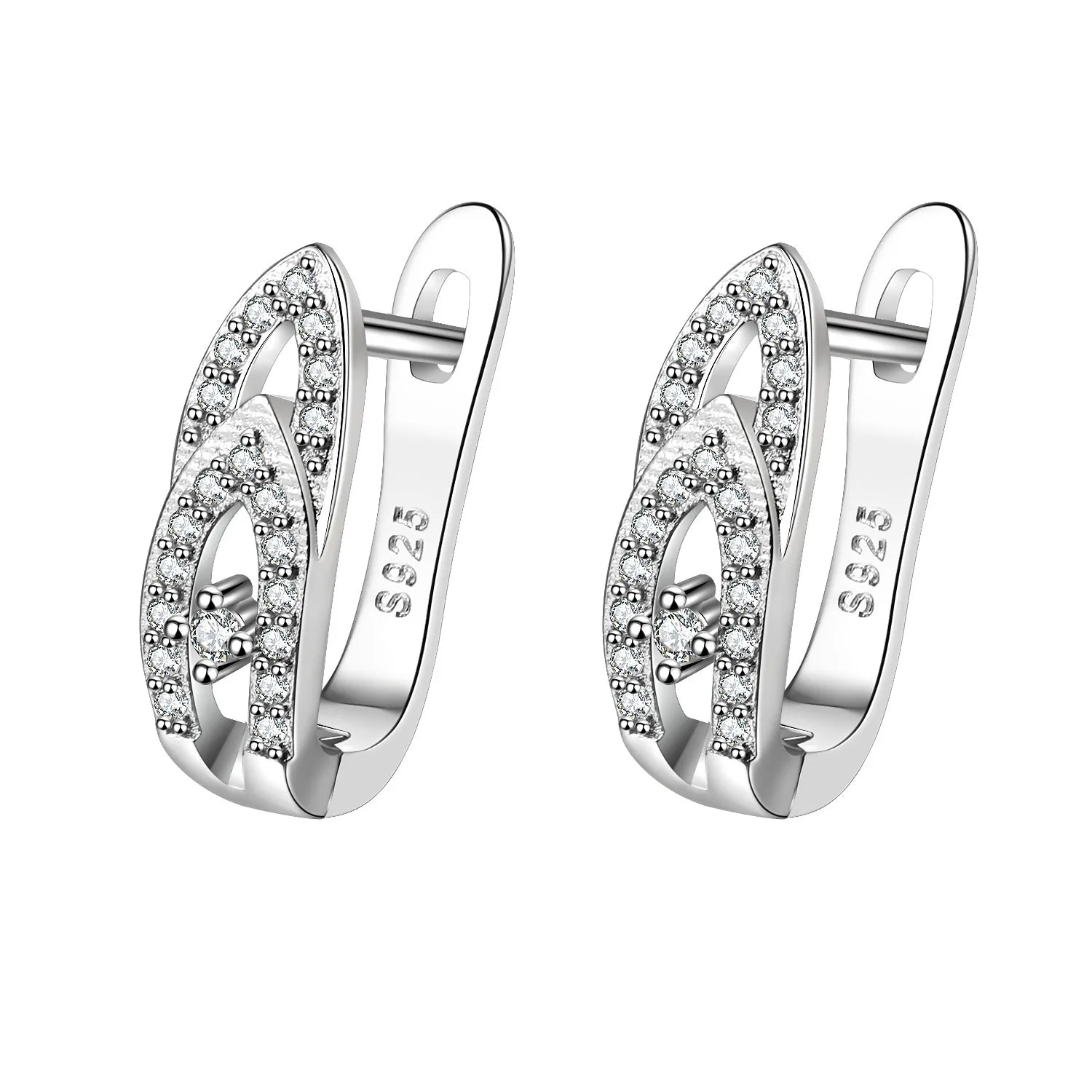 Retro Zircon Silver Earrings